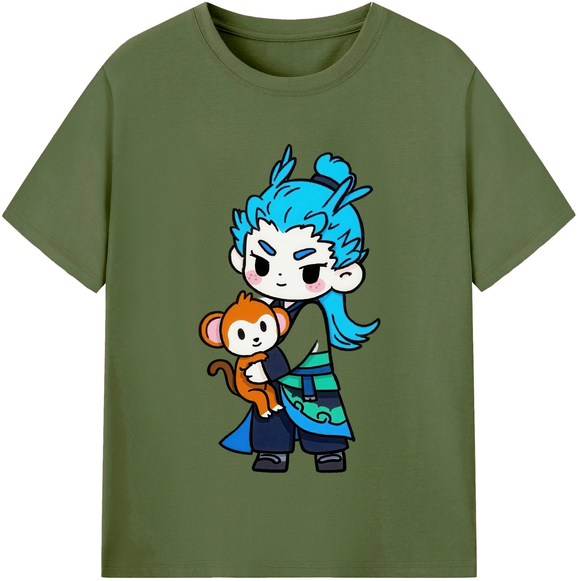 （画像用） Ne Zha 2 ナタ 魔童の大暴れ 綿100％半袖Tシャツ（フロントプリント）